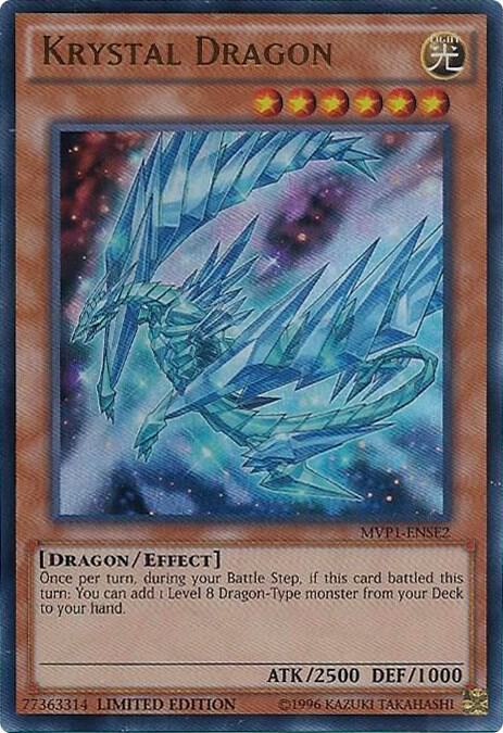 Krystal Dragon MVP1-ENSE2 card from The Dark Side of Dimensions Movie Pack: Special Edition