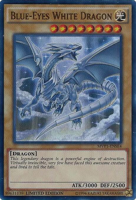 Blue-Eyes White Dragon MVP1-ENSE4 card from The Dark Side of Dimensions Movie Pack: Special Edition