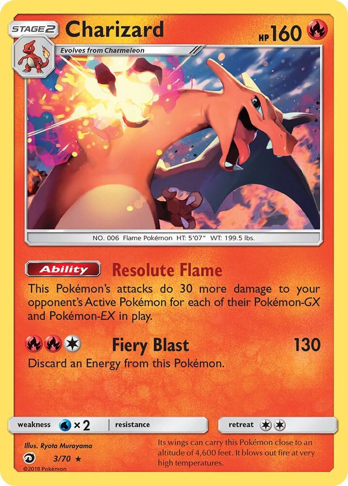 Charizard 3/70 card from Dragon Majesty