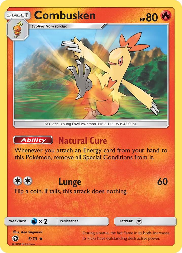 Combusken 5/70 card from Dragon Majesty