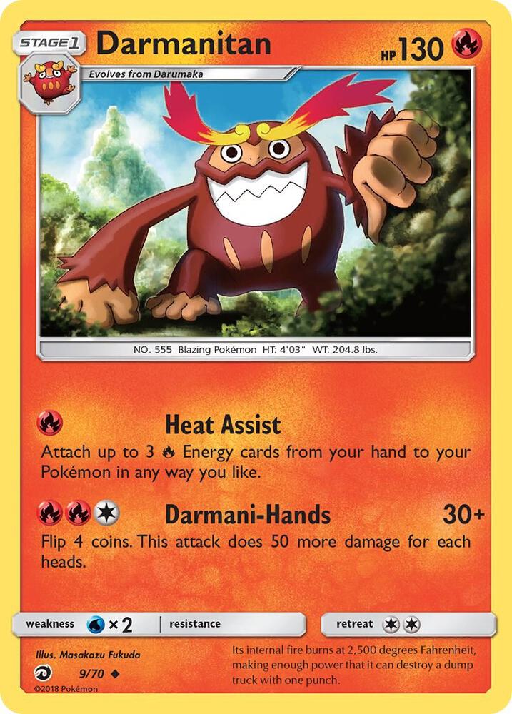Darmanitan 9/70 card from Dragon Majesty