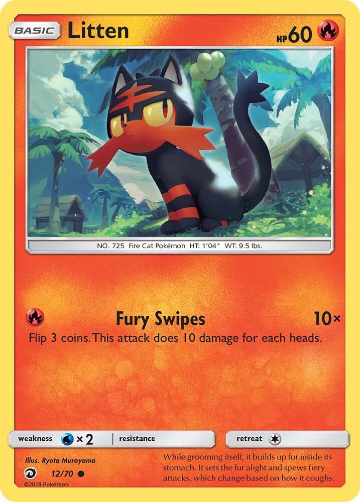 Litten 12/70 card from Dragon Majesty