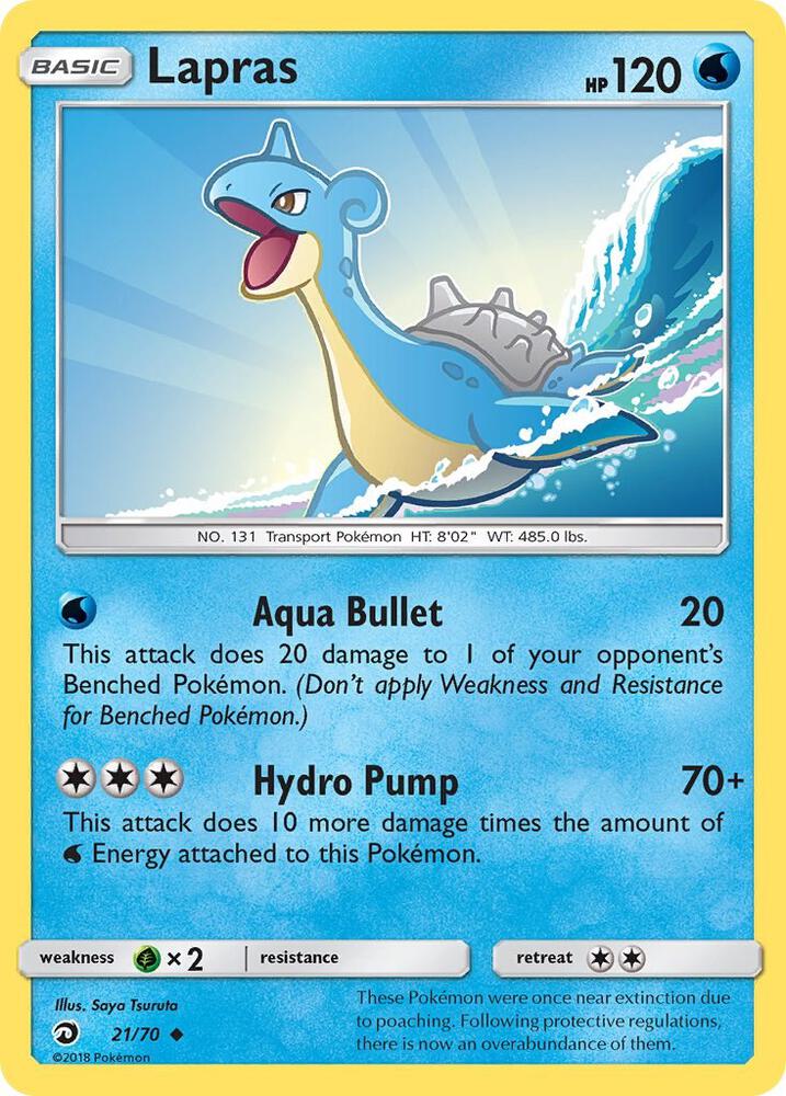 Lapras 21/70 card from Dragon Majesty