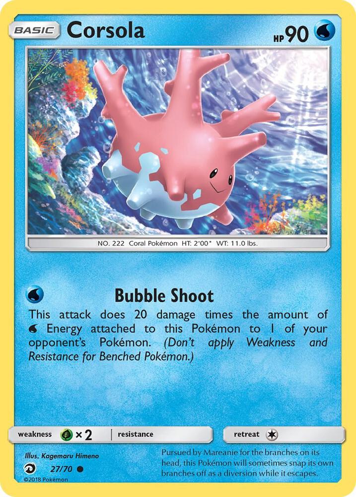 Corsola 27/70 card from Dragon Majesty