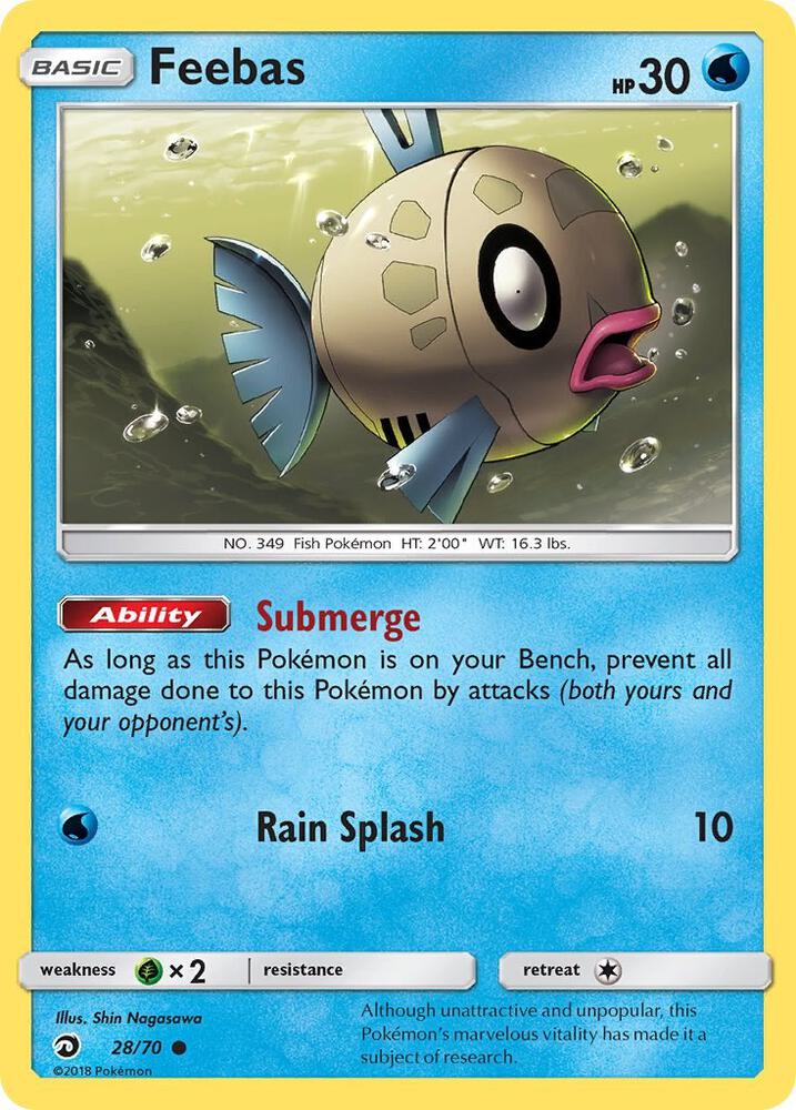 Feebas 28/70 card from Dragon Majesty