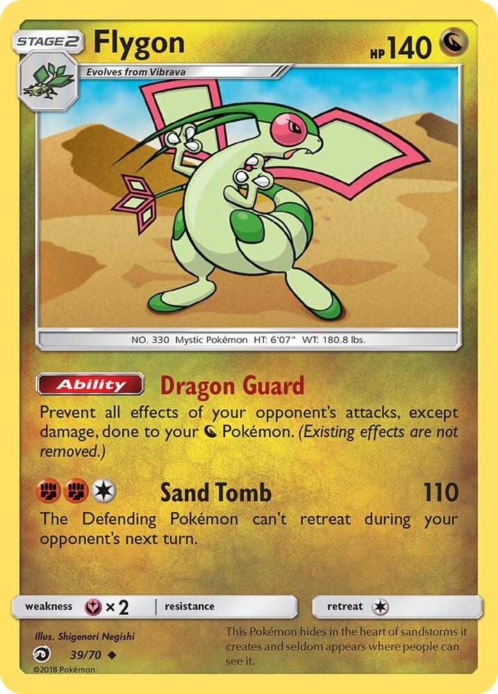 Flygon 39/70 card from Dragon Majesty