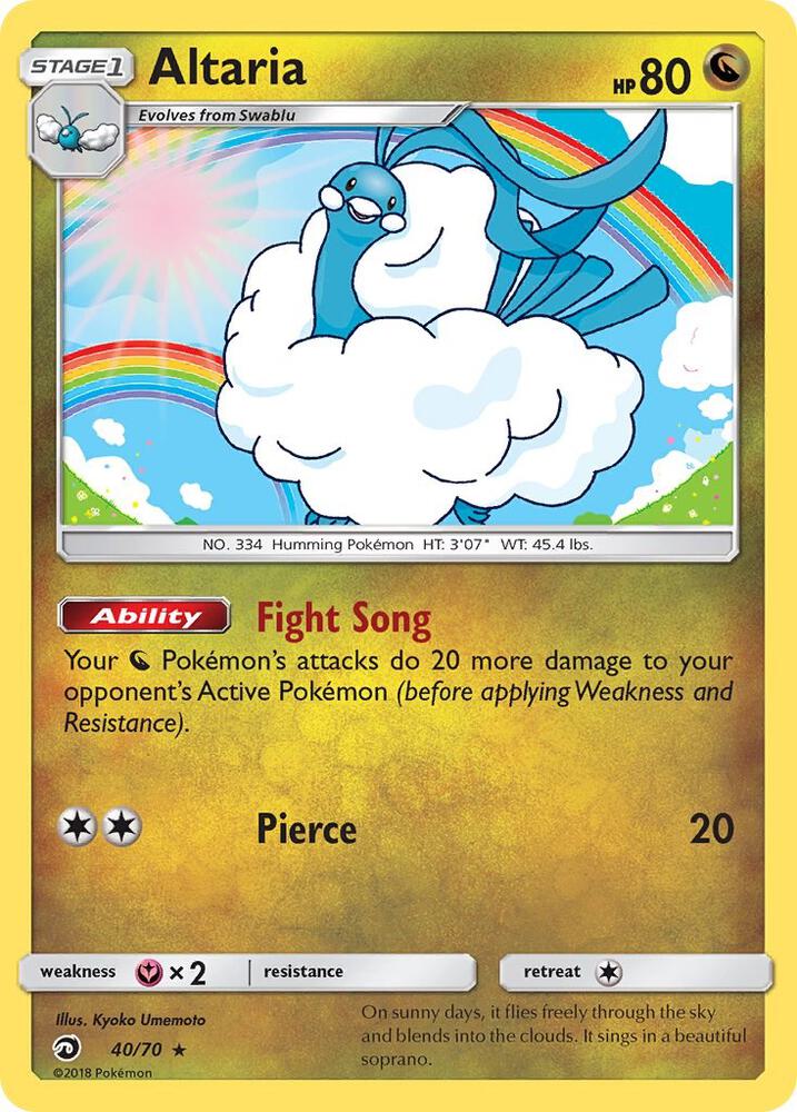 Altaria 40/70 card from Dragon Majesty