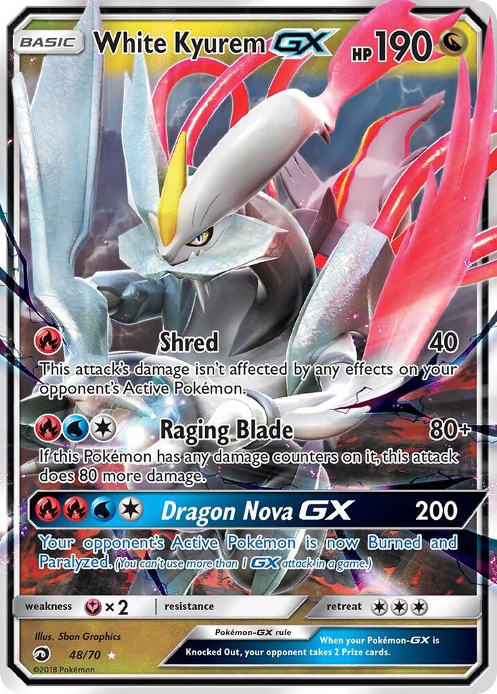 White Kyurem GX 48/70 card from Dragon Majesty