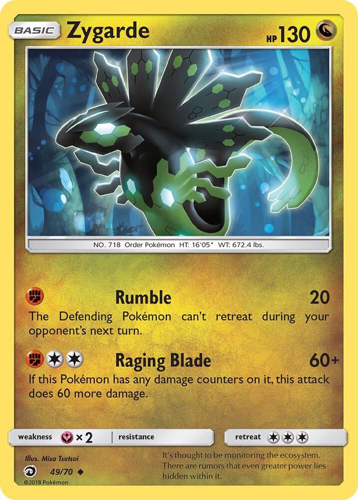 Zygarde 49/70 card from Dragon Majesty