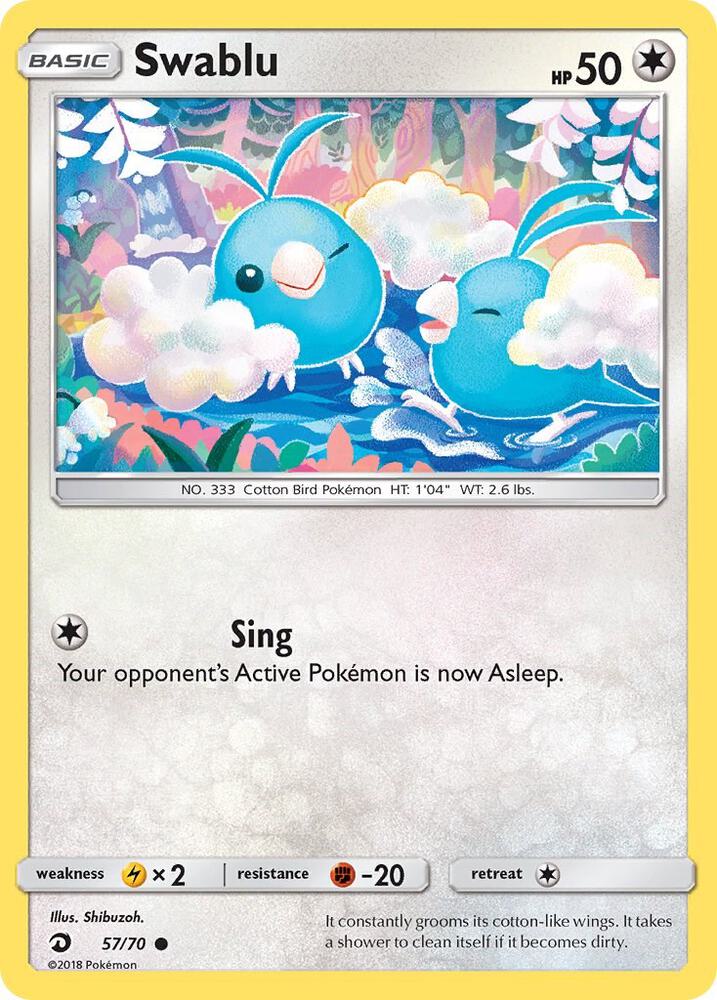 Swablu (57) 57/70 card from Dragon Majesty