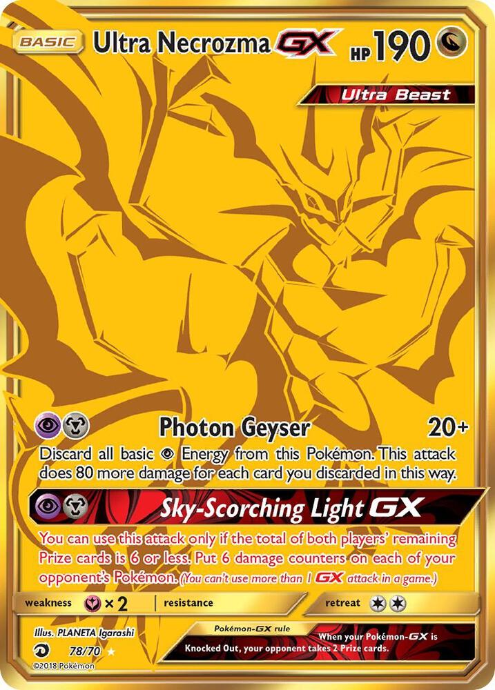 Ultra Necrozma GX (Secret) 78/70 card from Dragon Majesty