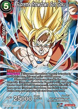 Supreme Showdown Son Goku TB2-002 card from World Martial Arts Tournament
