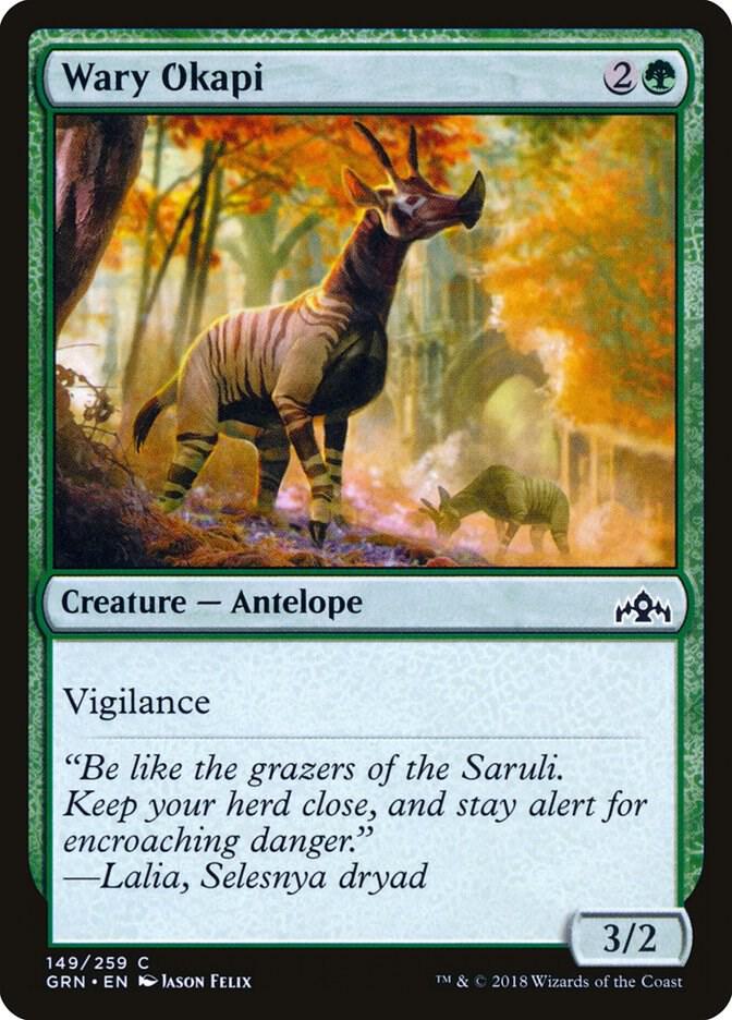 Wary Okapi 149 card from Guilds of Ravnica