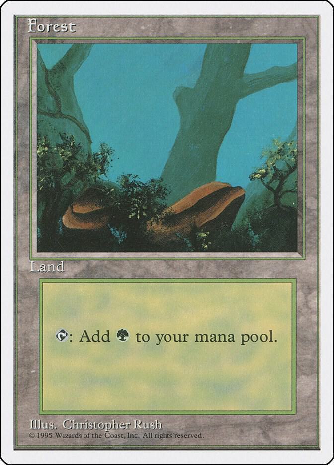 Forest (A) 177 card from Fourth Edition