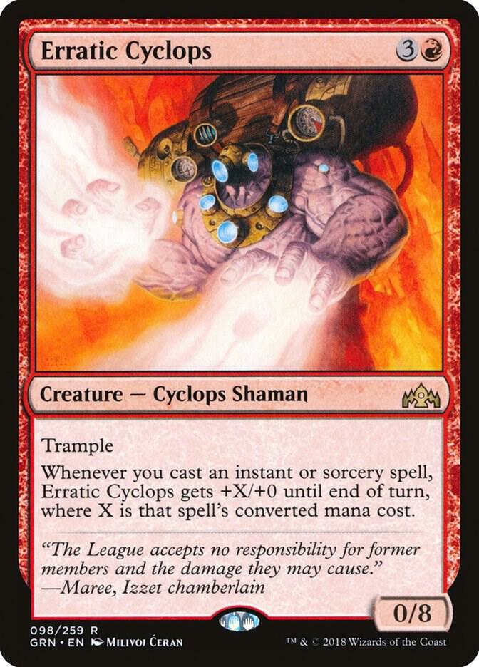 Erratic Cyclops 98 card from Guilds of Ravnica
