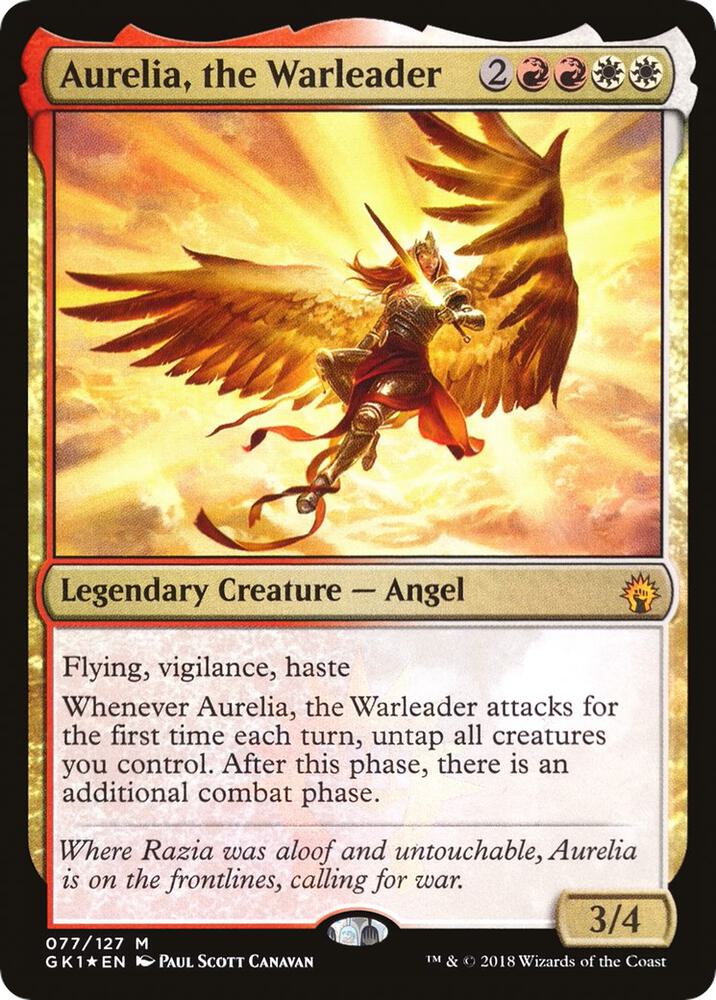 Aurelia, the Warleader 77 card from Guilds of Ravnica: Guild Kits