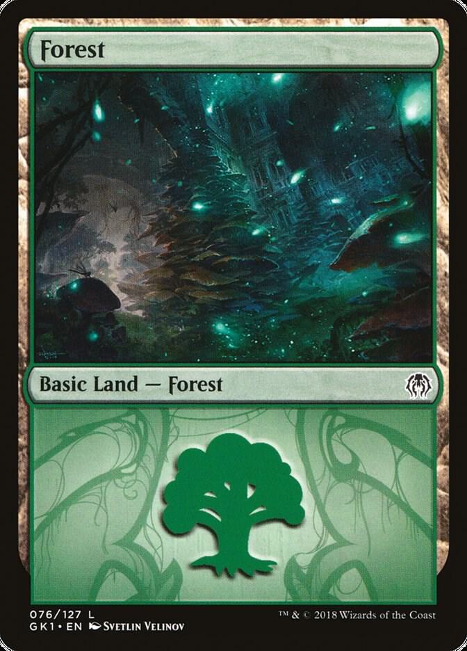 Forest 76 card from Guilds of Ravnica: Guild Kits