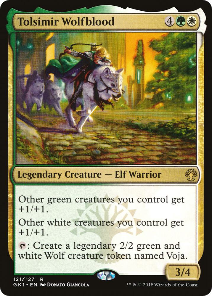 Tolsimir Wolfblood 121 card from Guilds of Ravnica: Guild Kits