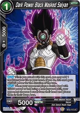 Dark Power Black Masked Saiyan BT5-112 card from Miraculous Revival