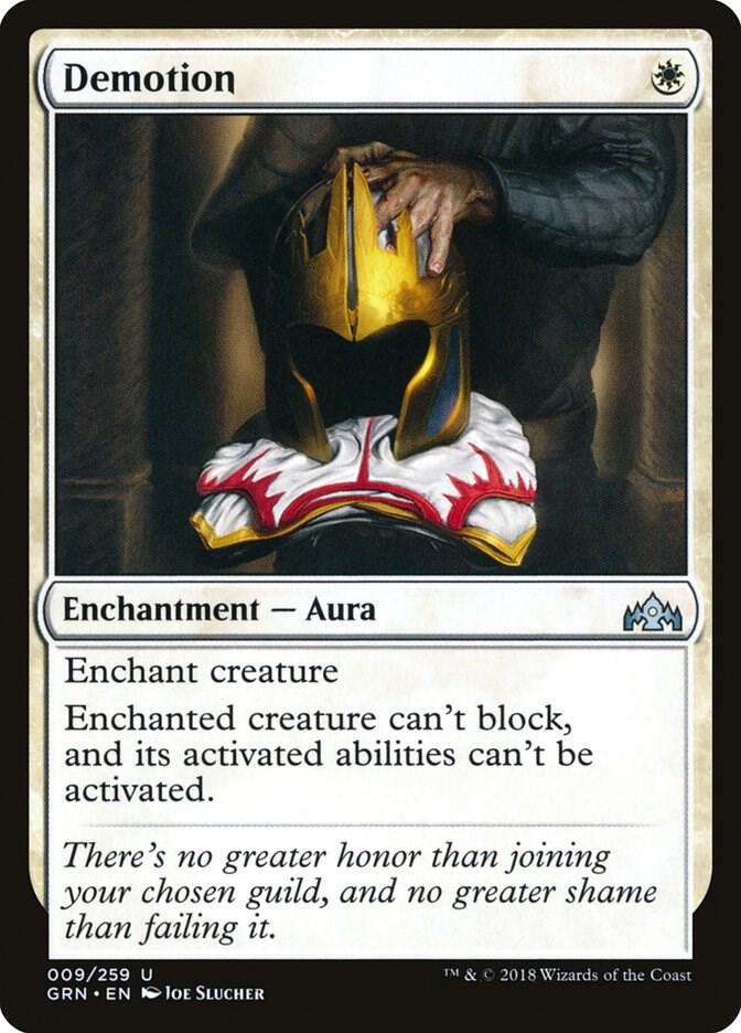 Demotion 9 card from Guilds of Ravnica