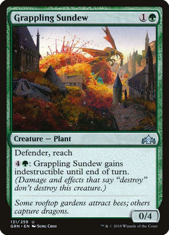 Grappling Sundew 131 card from Guilds of Ravnica