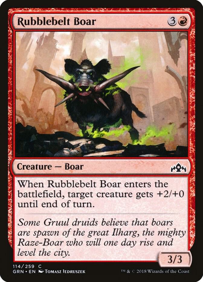 Rubblebelt Boar 114 card from Guilds of Ravnica