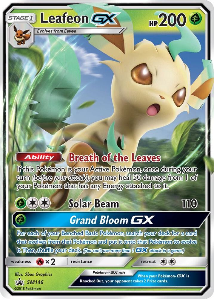 Leafeon GX SM146 card from SM Promos