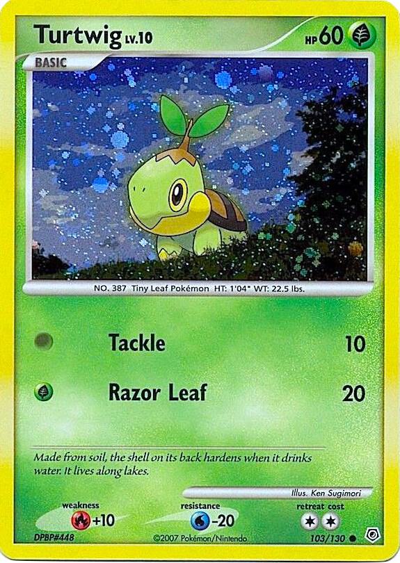Turtwig (Cosmos Holofoil) 103/130 card from League & Championship Cards