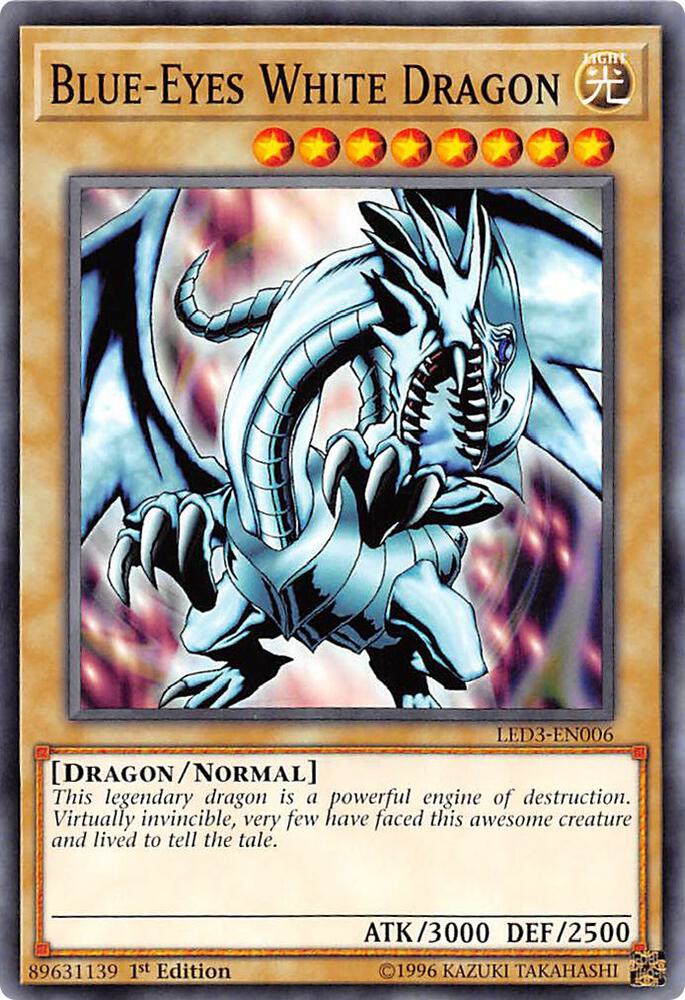 Blue-Eyes White Dragon LED3-EN006 card from Legendary Duelists: White Dragon Abyss