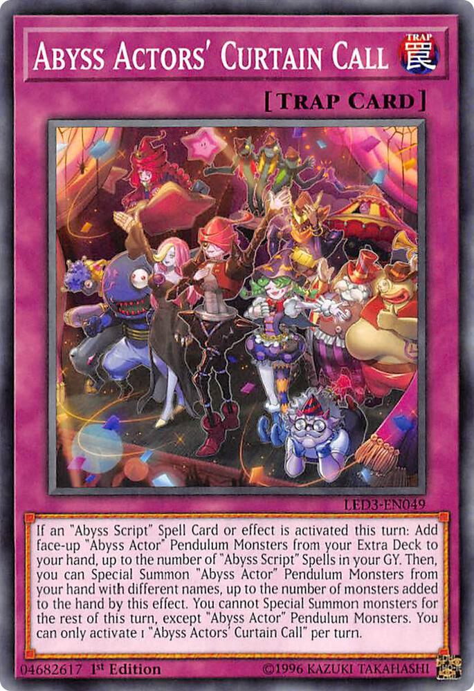 Abyss Actors' Curtain Call LED3-EN049 card from Legendary Duelists: White Dragon Abyss