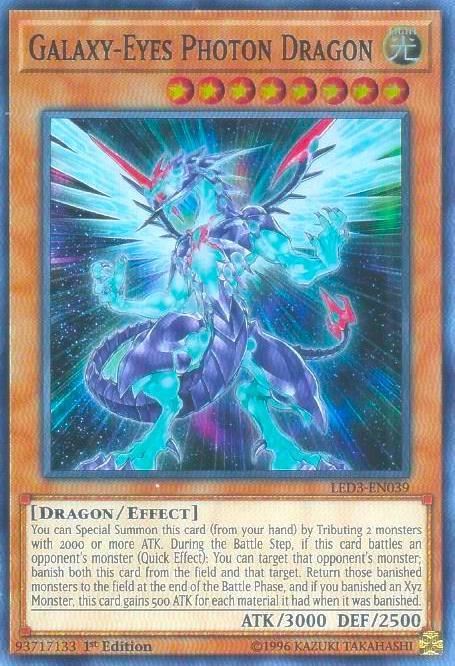 Galaxy-Eyes Photon Dragon LED3-EN039 card from Legendary Duelists: White Dragon Abyss