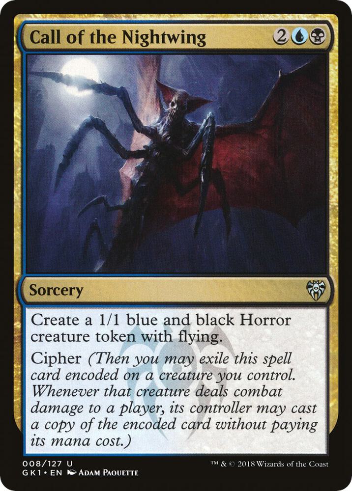 Call of the Nightwing 8 card from Guilds of Ravnica: Guild Kits