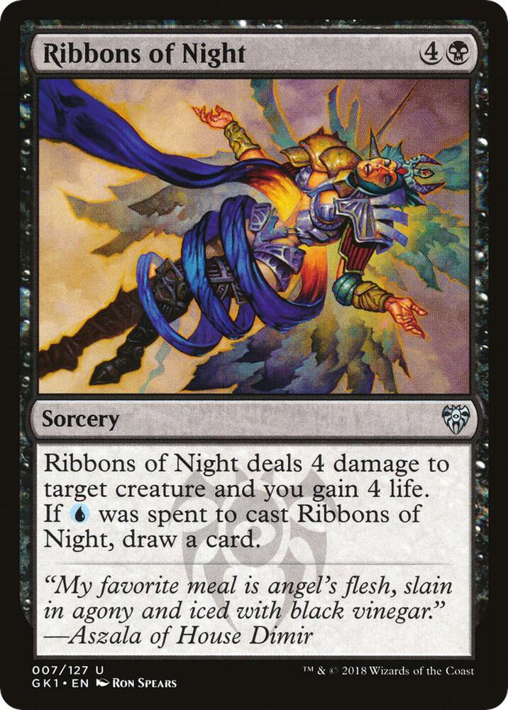 Ribbons of Night 7 card from Guilds of Ravnica: Guild Kits