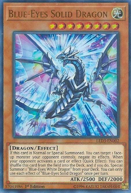 Blue-Eyes Solid Dragon LED3-EN002 card from Legendary Duelists: White Dragon Abyss