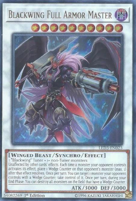 Blackwing Full Armor Master LED3-EN023 card from Legendary Duelists: White Dragon Abyss