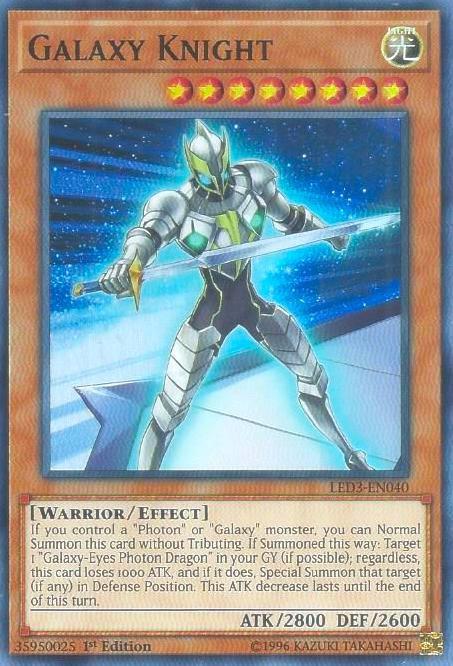 Galaxy Knight LED3-EN040 card from Legendary Duelists: White Dragon Abyss