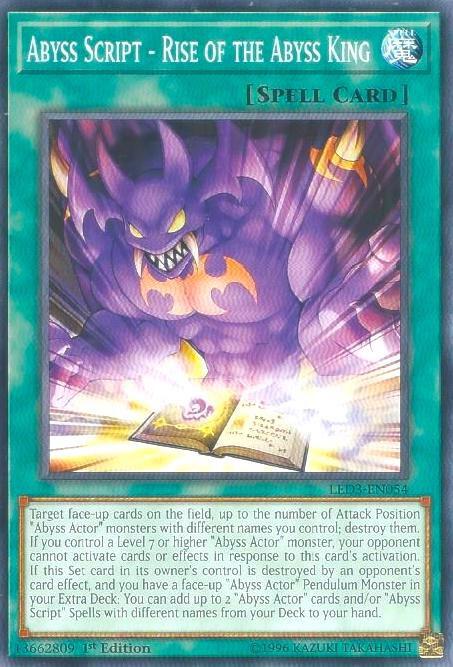 Abyss Script - Rise of the Abyss King LED3-EN054 card from Legendary Duelists: White Dragon Abyss