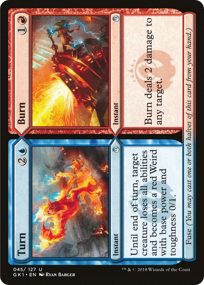 Turn // Burn 45 card from Guilds of Ravnica: Guild Kits