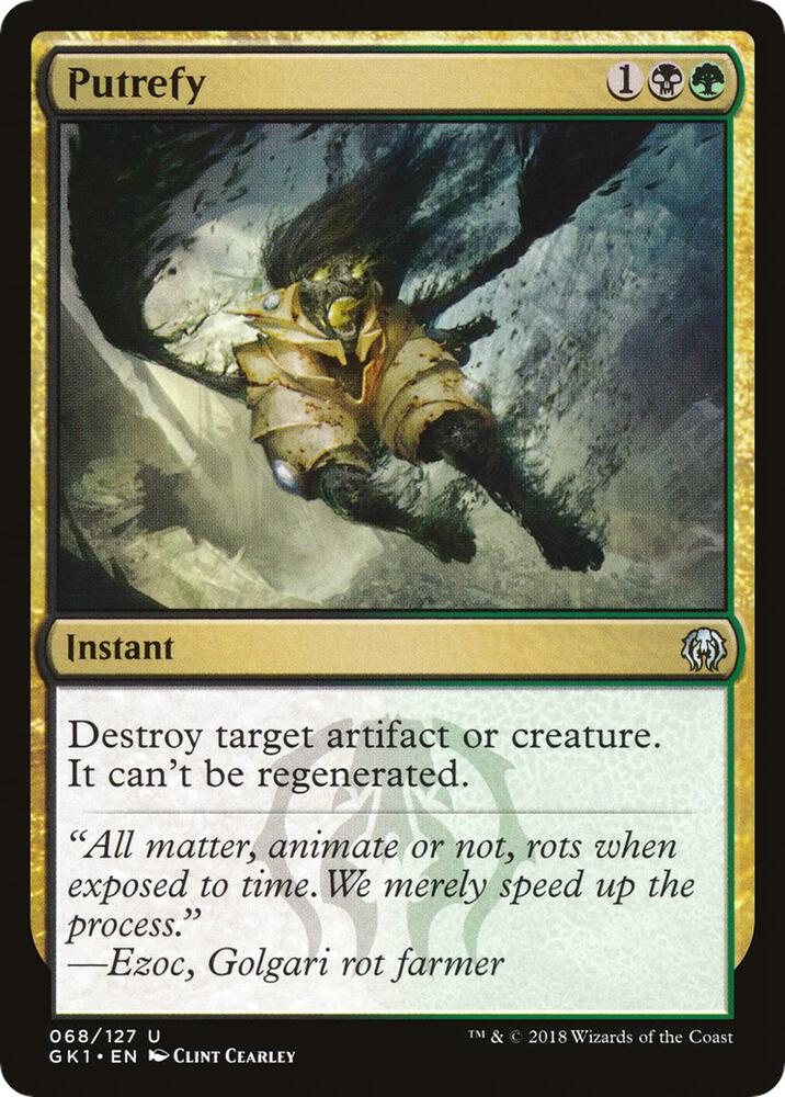Putrefy 68 card from Guilds of Ravnica: Guild Kits
