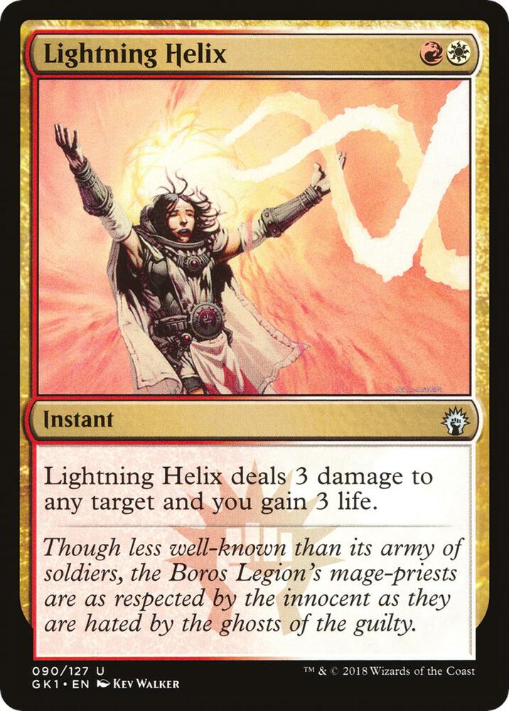 Lightning Helix 90 card from Guilds of Ravnica: Guild Kits