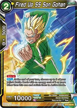 Fired Up SS Son Gohan BT5-082 card from Miraculous Revival
