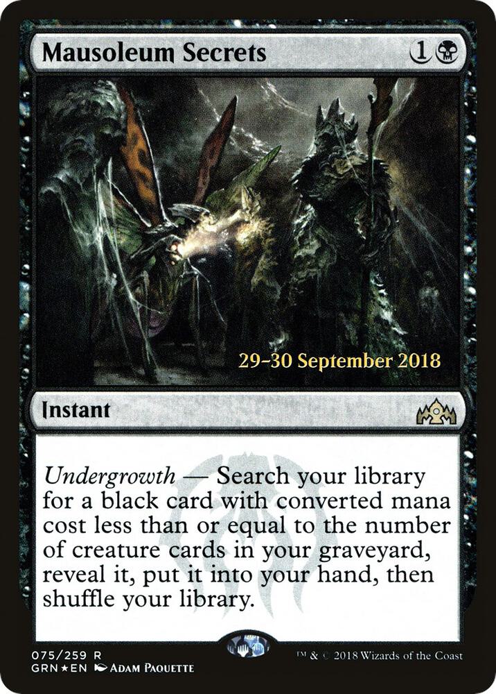 Mausoleum Secrets 75 card from Prerelease Cards