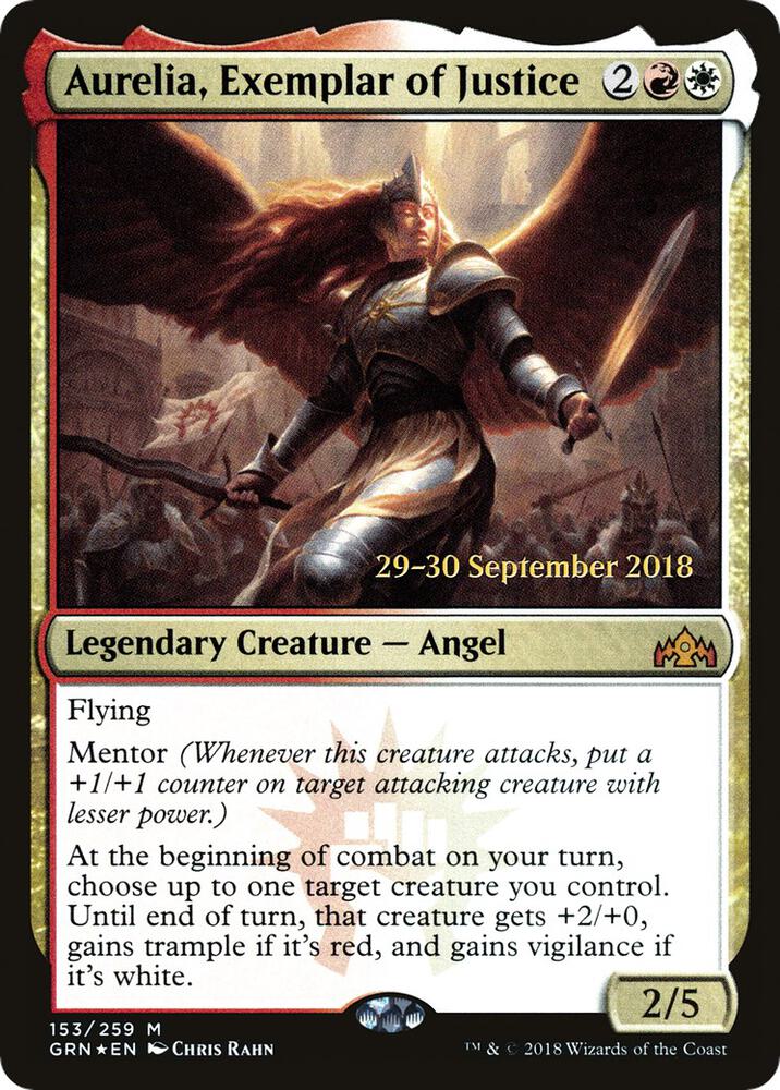 Aurelia, Exemplar of Justice 153 card from Prerelease Cards