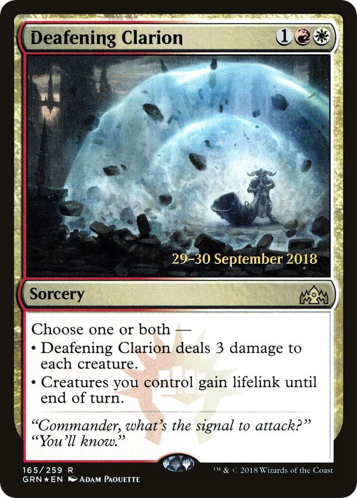 Deafening Clarion 165 card from Prerelease Cards