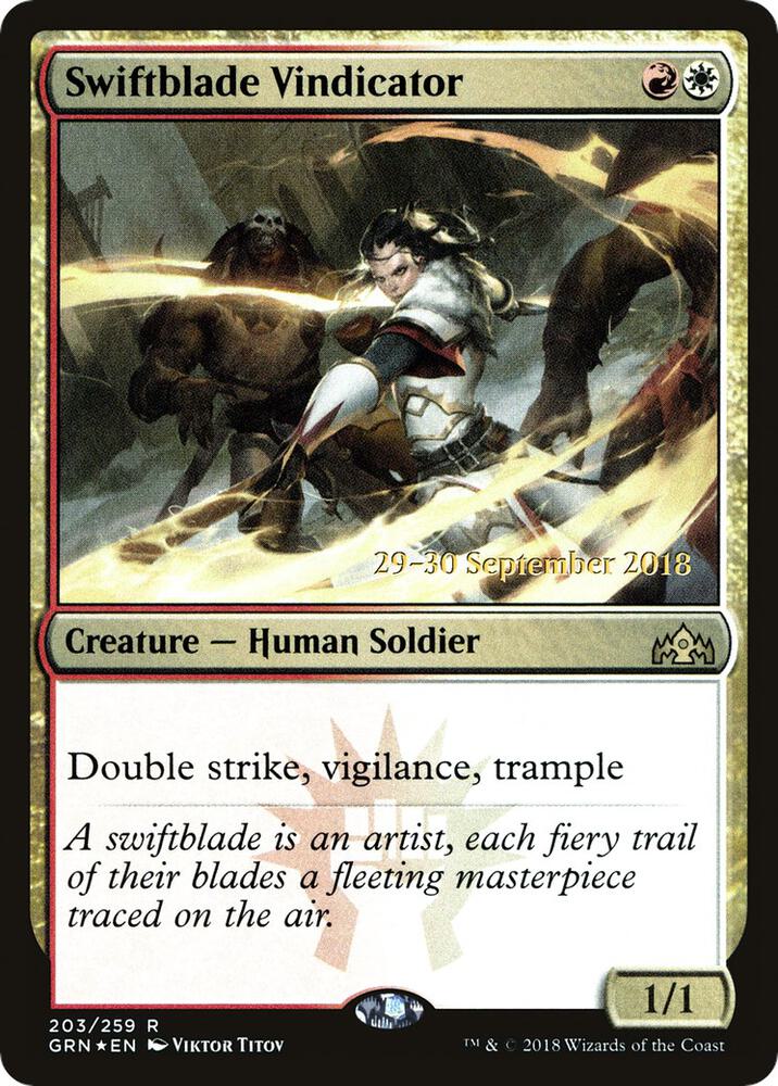 Swiftblade Vindicator (GRN) 203 card from Prerelease Cards