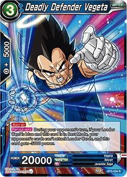 Deadly Defender Vegeta BT5-034 card from Miraculous Revival