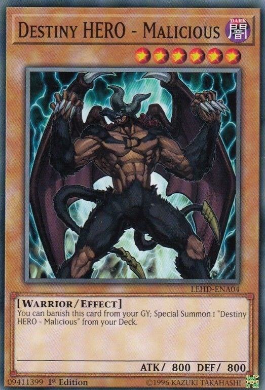 Destiny HERO - Malicious LEHD-ENA04 card from Legendary Hero Decks