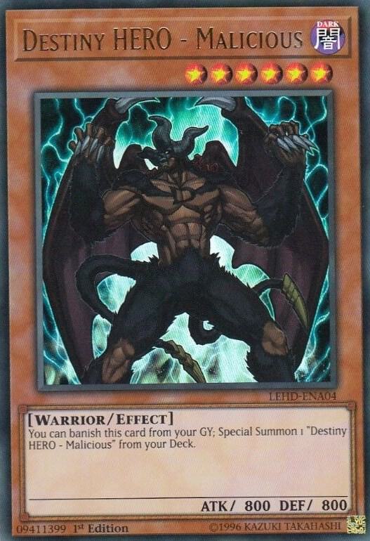 Destiny HERO - Malicious (UR) LEHD-ENA04 card from Legendary Hero Decks