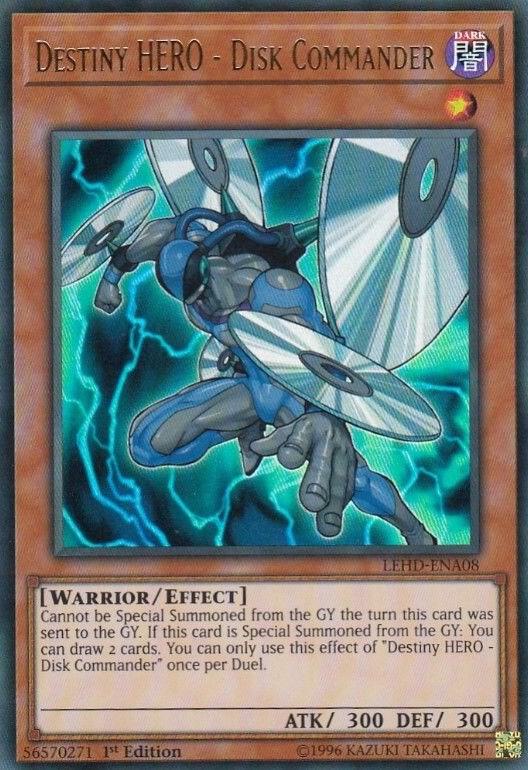 Destiny HERO - Disk Commander LEHD-ENA08 card from Legendary Hero Decks