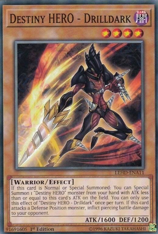 Destiny HERO - Drilldark LEHD-ENA11 card from Legendary Hero Decks